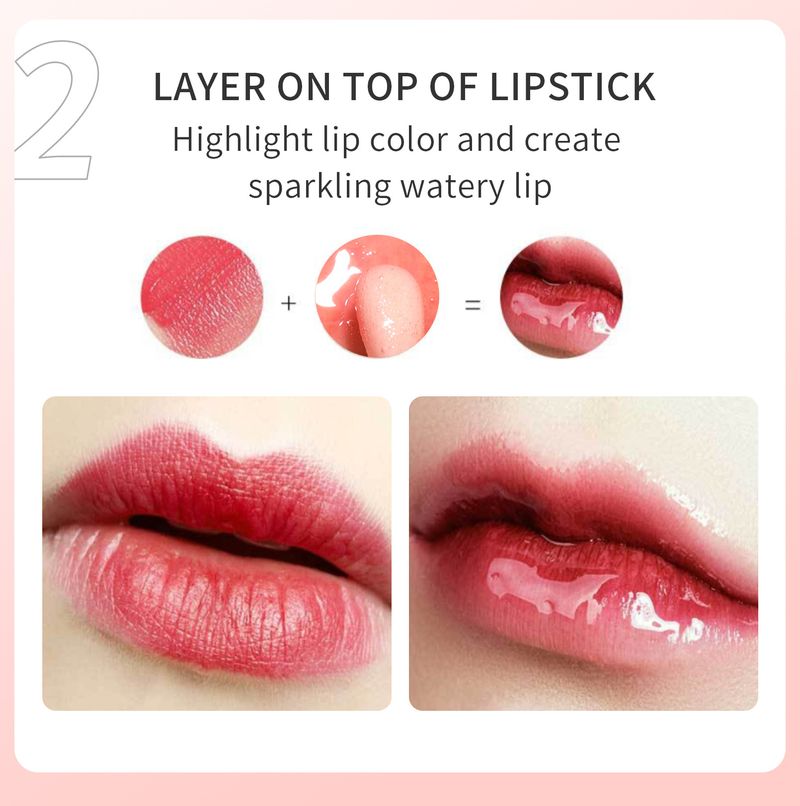 HelloKiss Hydraterende en verhelderende transparante kleur, Water Glazed Glass Glaze Lip Oil, lipolie_voghion.com