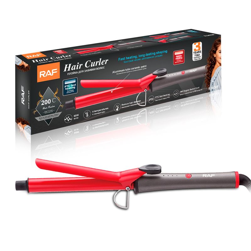 Piastra per capelli in ceramica con regolazione della temperatura standard europea RAF, 4 livelli di regolazione, doppio uso_voghion.com