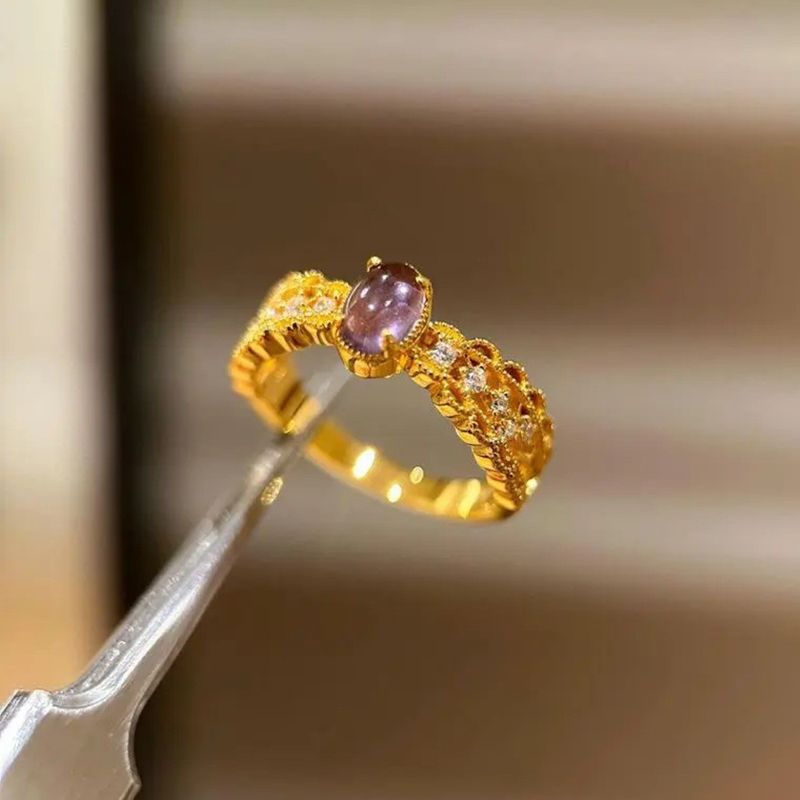 New Antique Hollow Sparkling Diamond For Women, With Light Luxury High-end Feel. The Brushed Ring Is Versatile And Can_voghion.com