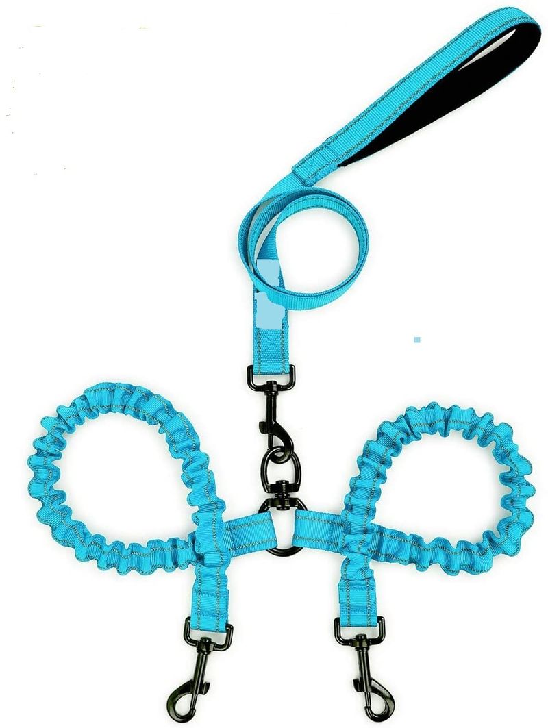 Cinturón luminoso a prueba de explosiones para mascotas con doble cuerda de cabeza, un remolque con dos cuerdas de tracción grandes para perros_voghion.com