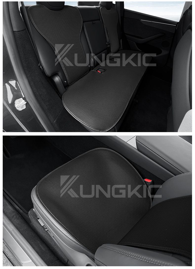 Voor Tesla Model Y Juniper Modely 2025 2026 Ice Silk Autostoelkussenmatten Ademend All Season Pad Protector Cover_voghion.com