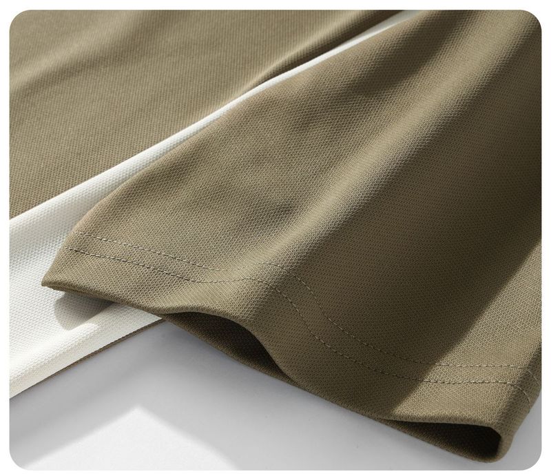 LUUD Men's Summer Cool Fabric Short Sleeve Paul Shirt Trendy Brand Color Blocked Collar Micro Wide Polo T_voghion.com