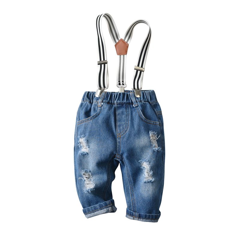 Completo da uomo primaverile e autunnale per ragazzo, papillon da uomo, completo di tuta in denim color kaki con foro strisciante_voghion.com