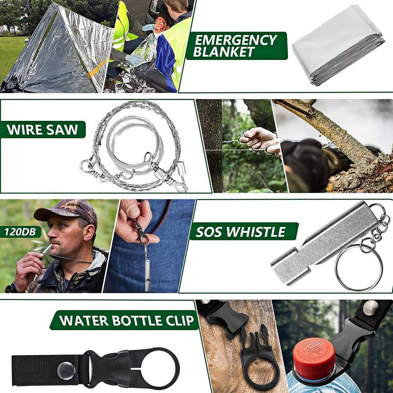 Outdoor-Bergsteigen-Abenteuer Erste-Hilfe-Set, taktisches Survival-Kit, multifunktionales Wildnis-Überlebens-SOS-Zubehör_voghion.com