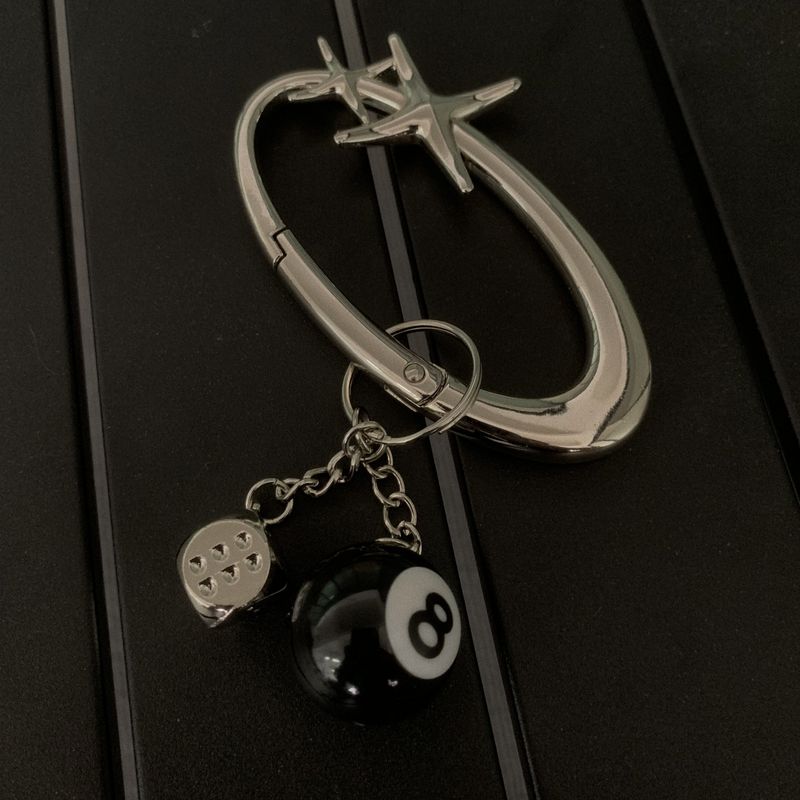 Stylish Ellipse Keychain With Unique Dice & Bottle Opener - Trendy Minimalist Accessory For Keys & Bags Keychain Bag Ainworth Niche Trend Dice_voghion.com