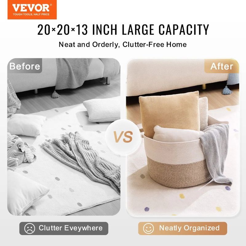 Cn Cestino intrecciato X In 20 Coperta in corda 67L 13 X 20 Cestino_voghion.com