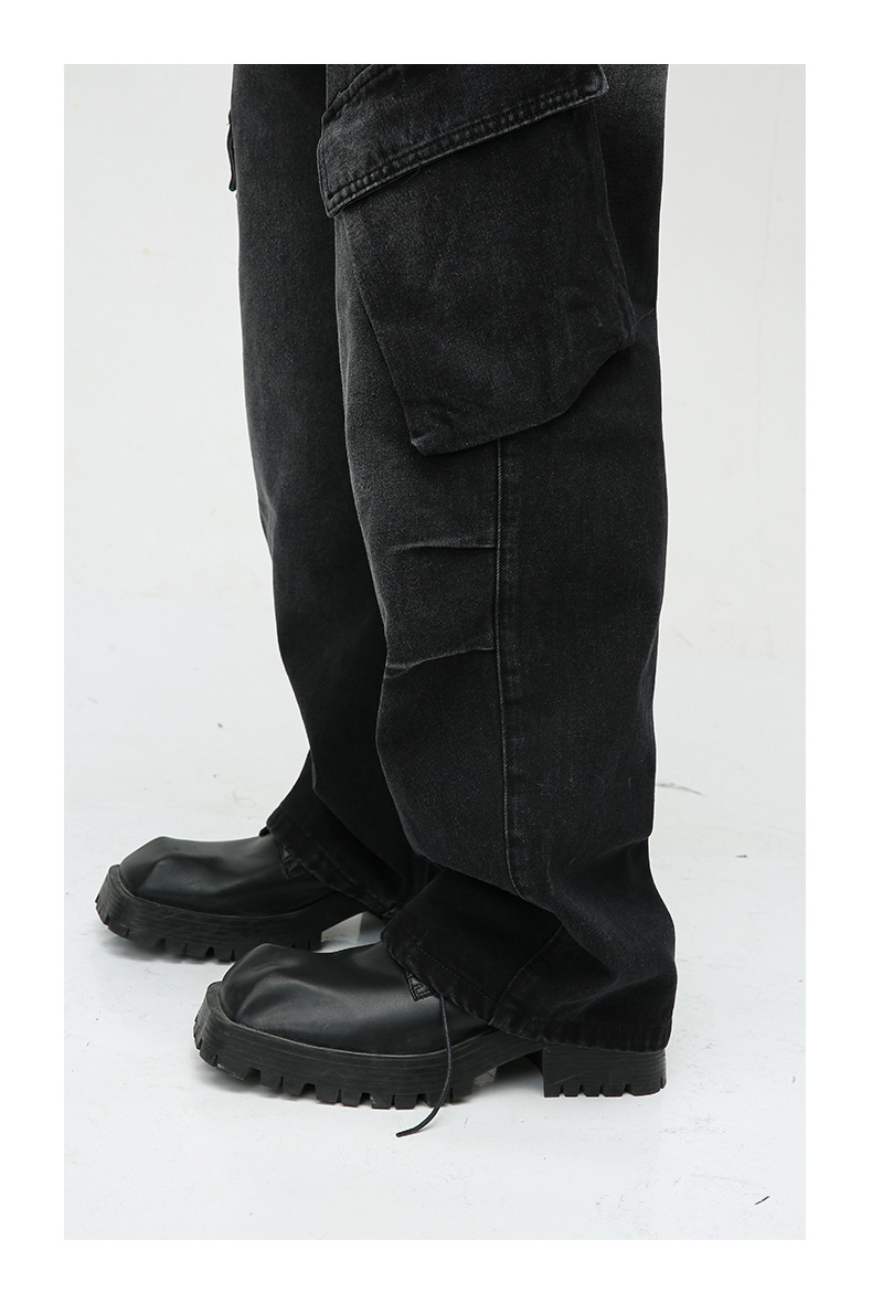 Nya Retro Loose Straight Pants Cargo Jeans för män_voghion.com