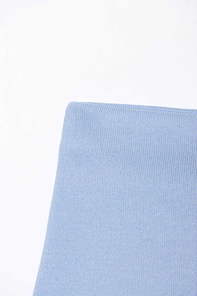 Gilet da donna in maglia con piccole pieghe e gonna patchwork_voghion.com