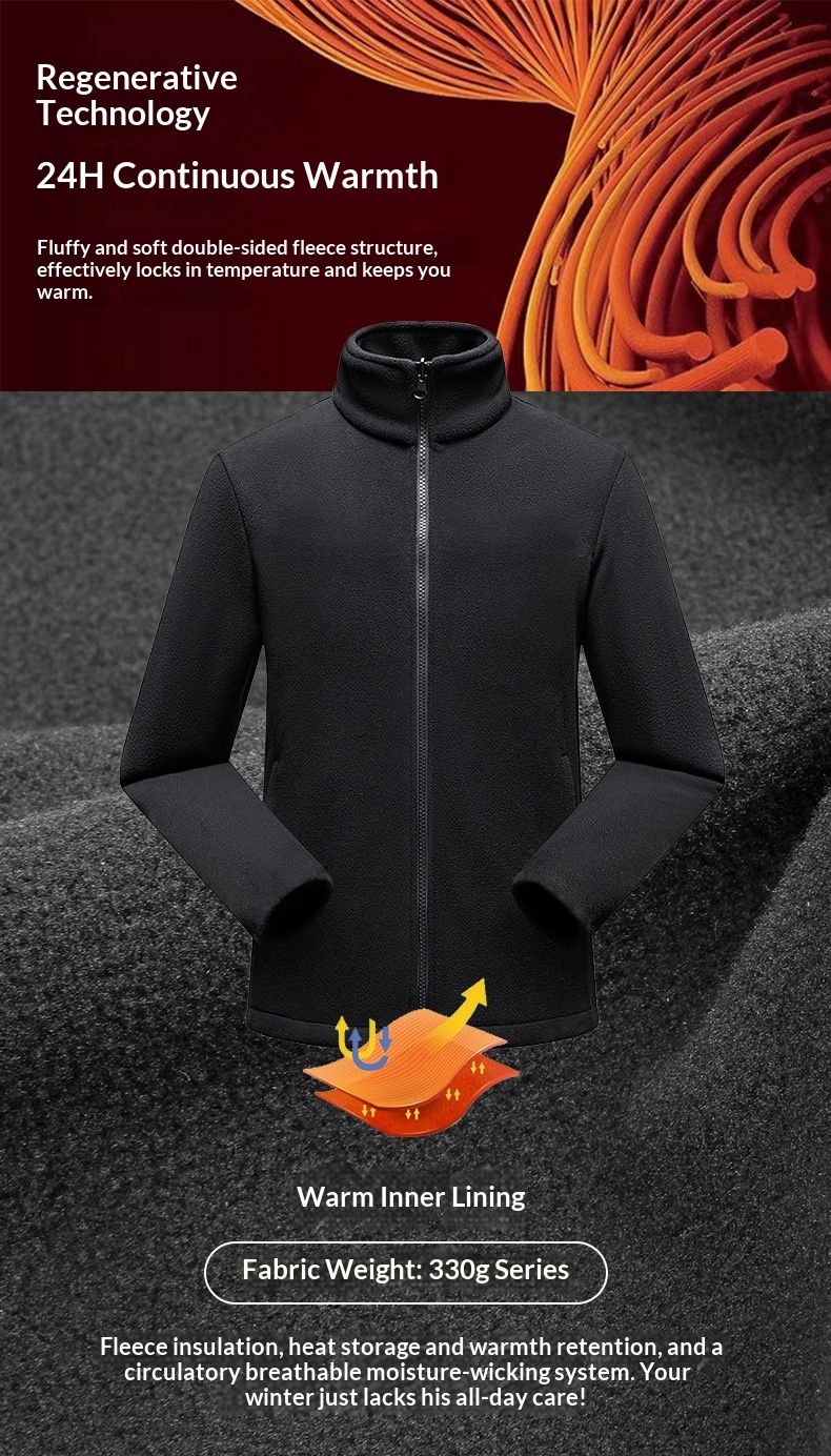 Cove Softshell-Innenfutter Unisex-Jacke Herbst Winter Outdoor Sport Freizeit Warm Stehkragen Fleece-Oberteil_voghion.com