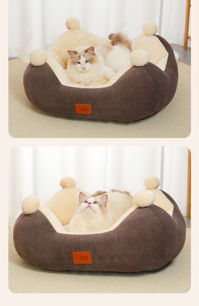 Žieminiai šilti kačių ir šunų atviri triušių aksominiai kvadratiniai sutirštinti lizdai „Four Seasons General Pet Supplies“_voghion.com