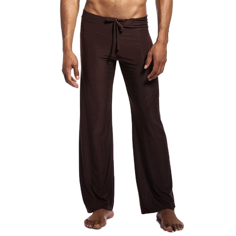 Lange Jogginghose für Herren, lässig, einfarbig, niedrige Taille, Kordelzug, lockere Hose zum Laufen, Yoga-Hose_voghion.com