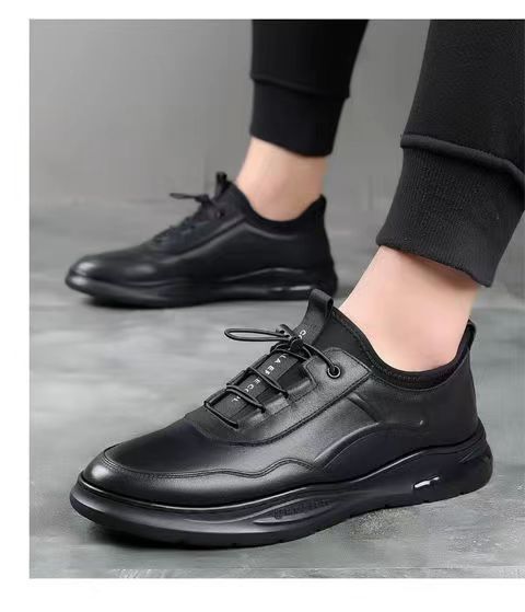 Glide Cross-Border Fashion Business Schnürschuhe aus weichem Leder, flach, formell, britischer Stil, lässige Herrenschuhe_voghion.com