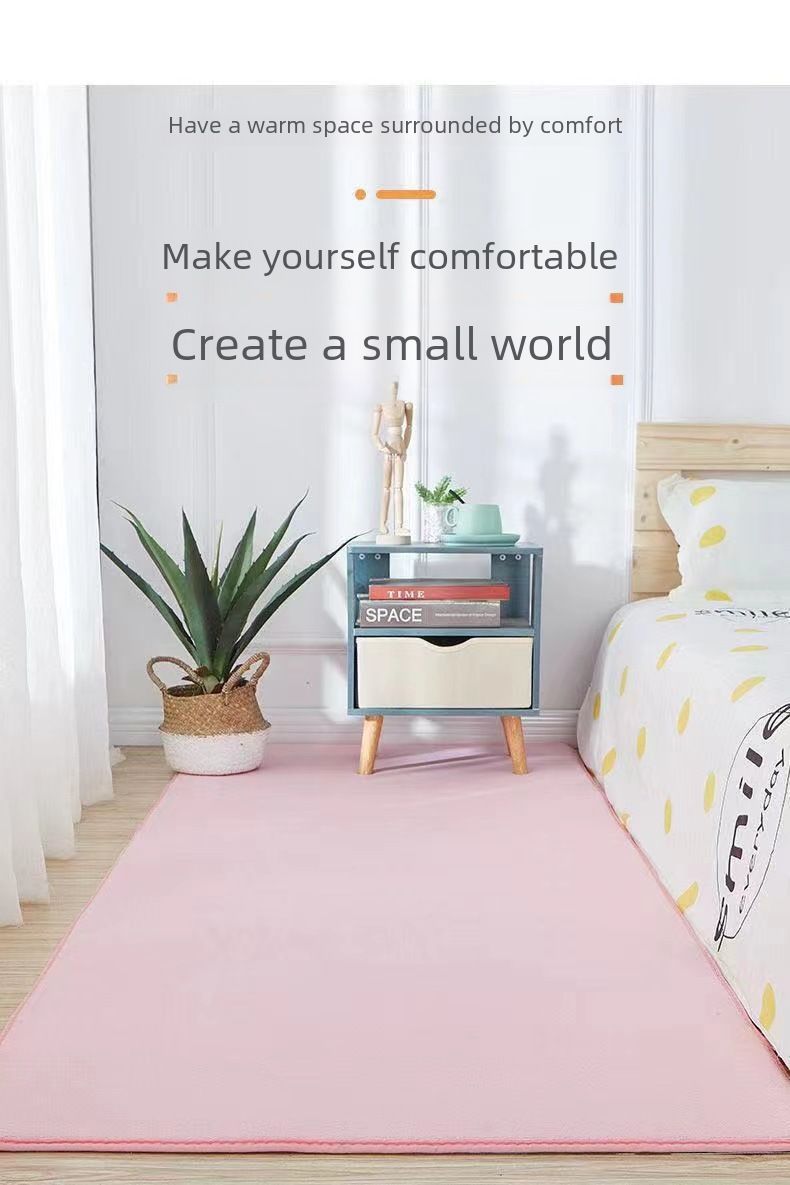 Generation korall fleece rund kort ull matta hem vardagsrum sovrum matta dator stol hängande korg matta säng golvmatta_voghion.com