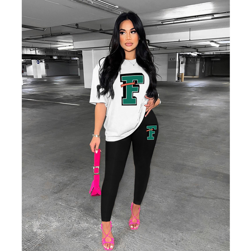 Damen bedrucktes Damenmode-Hosenset zweiteilig_voghion.com