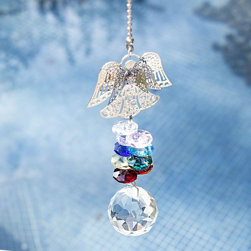 Adorno de cristal para espejo retrovisor de coche, campanilla de viento_voghion.com