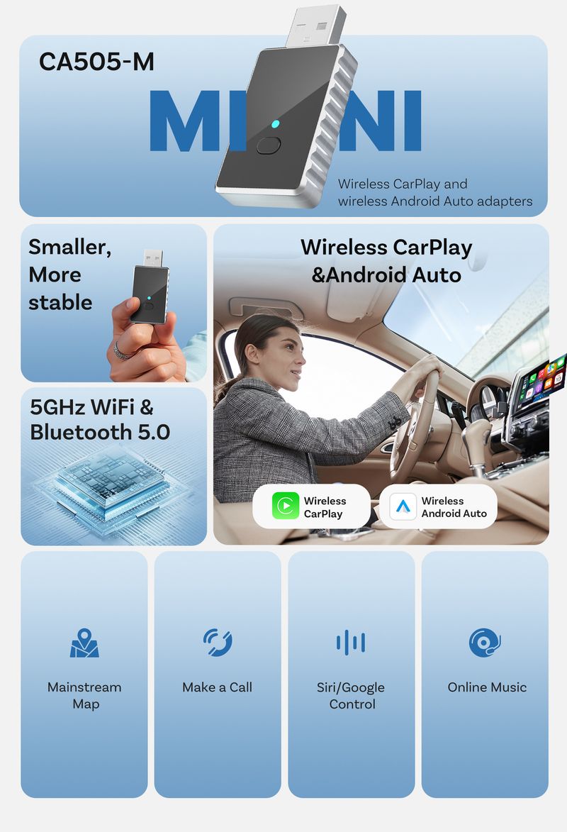 Verdrahtet zu Wireless Box Upgrade Android Smart Interconnect Modul Auto CarPlay_voghion.com