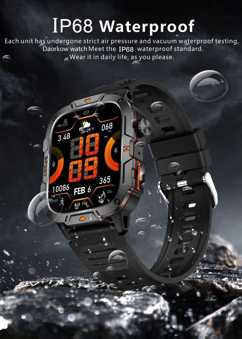 LONZERUI2024 New Men's Smart Watch 420Mah Large Battery 1.96-inch Ultra HD Screen, Wireless Call,_voghion.com