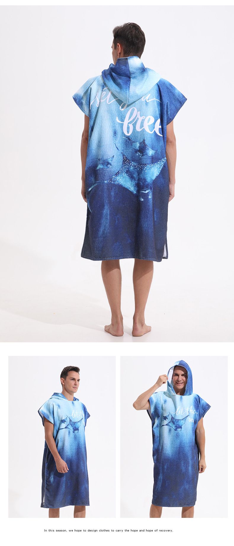 Asciugamano da bagno con cappuccio per adulti e bambini, in microfibra, mantella da spiaggia, ad asciugatura rapida, accappatoio, mantello da spiaggia_voghion.com