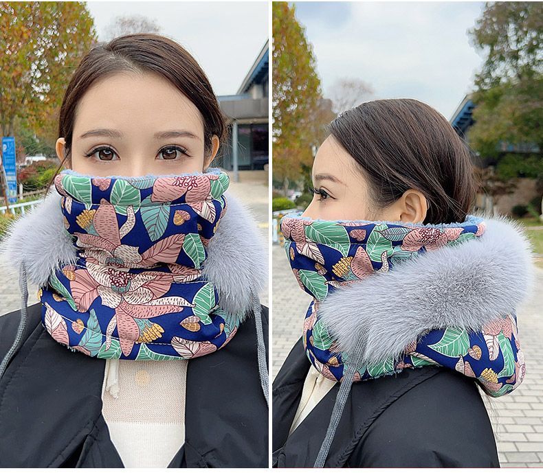 Lei Feng d'hiver chaud avec doublure polaire, masque facial épais et résistant au froid, cache-cou et coupe-vent intégré pour l'extérieur_voghion.com