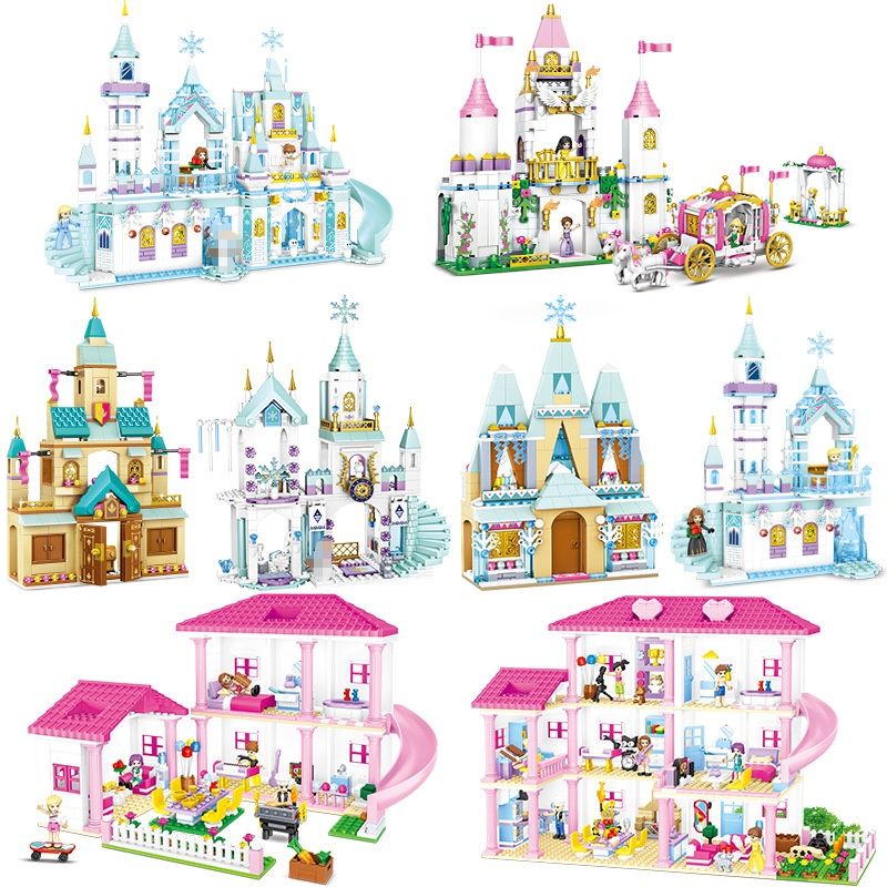 Chaobao Renren 7008 Princesa Gelo e Neve Castelo Crianças Pequenas Partículas Montagem Bloco de Construção Menina Brinquedo Presente_voghion.com