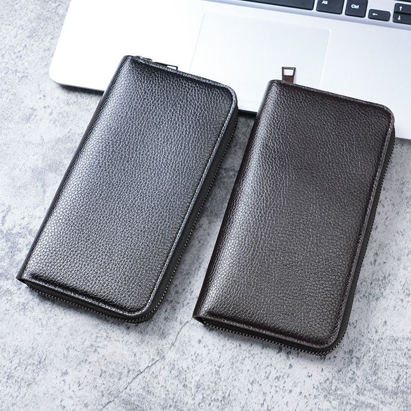 Lange Herren Reißverschluss Geldbörse Große Kapazität Geldbörse Clutch Handytasche Casual Business_voghion.com
