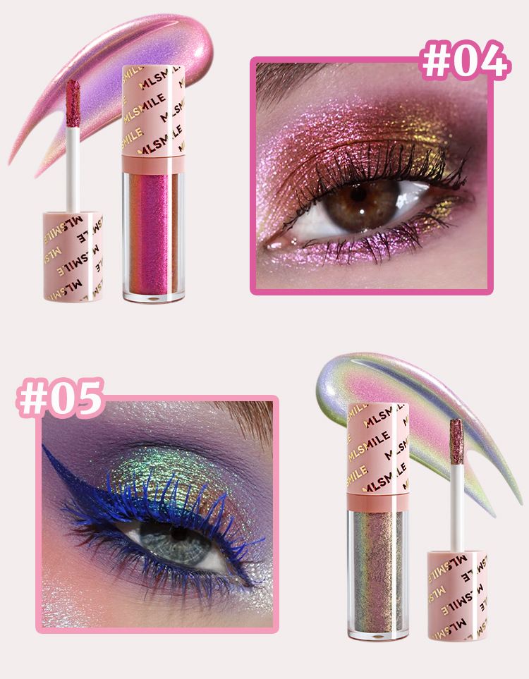 MLSMILE Chameleon Liquid Eyeshadow Pearlescent Flash Monochrome Polarized Metal Eyeshadow Liquid_voghion.com