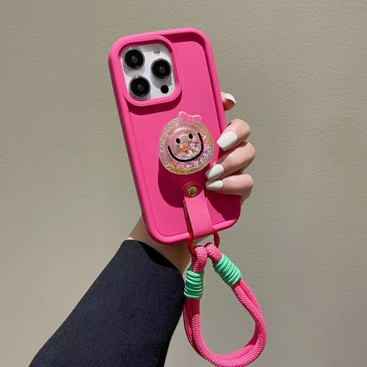 Mei Hong Smiling Face Bracelet Suitable for iPhone 13/15Pro Crossbody 14ProMax Apple 13 Phone Case 11 Women 12_voghion.com