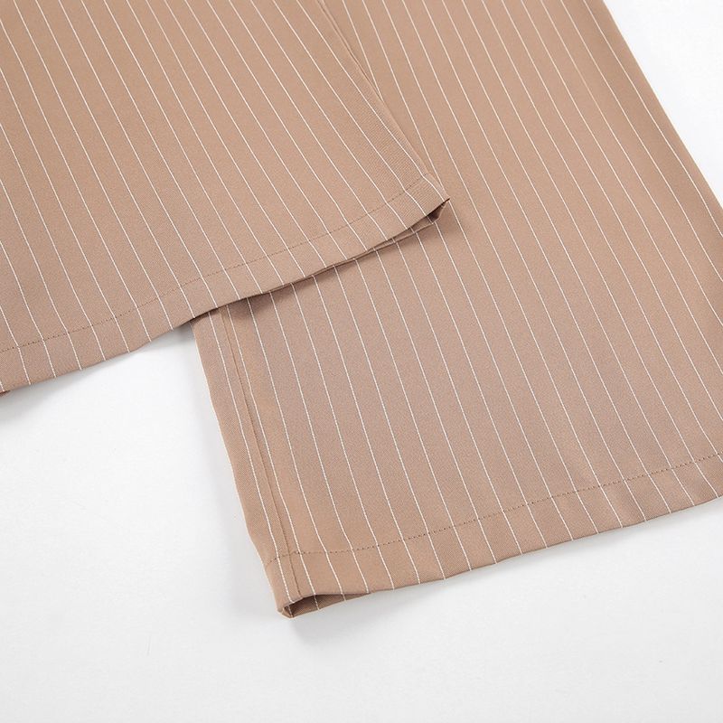 Sexy Temperament breiter Schultergurt V-Ausschnitt ärmellose Weste mittlere Taille schmale Hose mit weitem Bein zweiteiliger Freizeitanzug_voghion.com