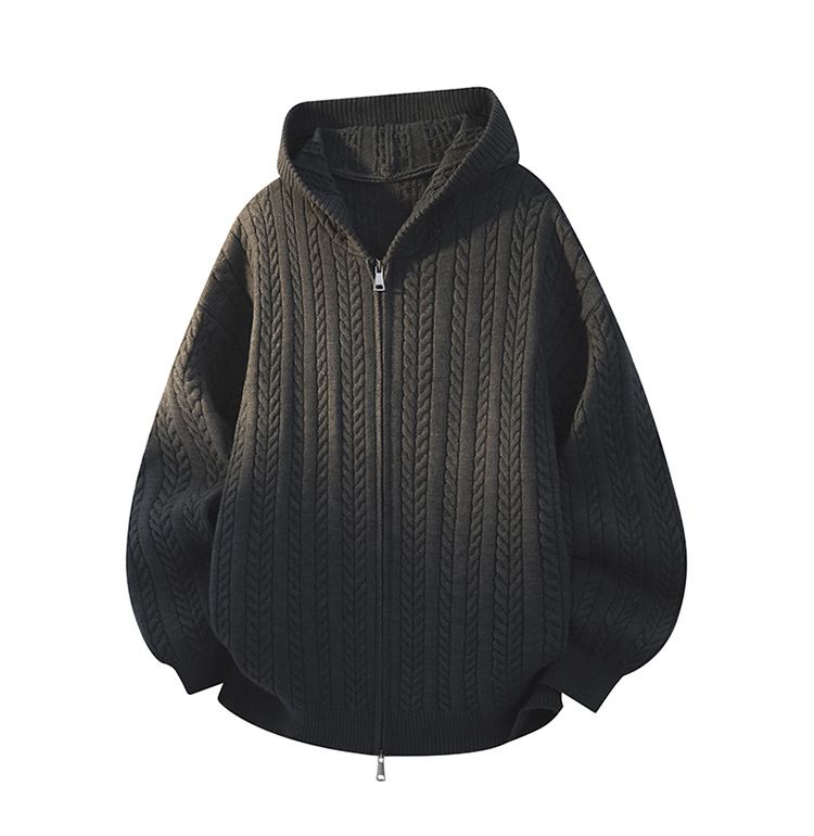 2025 Autumn Winter New Men's Knitted Pullover Thick Loose Fit Sports Style Youth Machine Washable Sweater_voghion.com