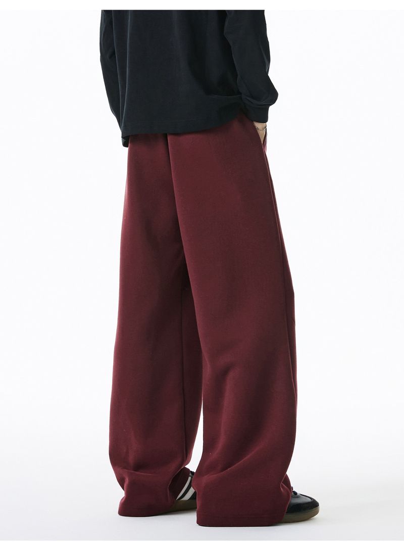 Herrenbekleidung Schwere strukturierte, helle Linien, geteilte Freizeithose, Herren-Herbststil, gerade, lockere Jogginghose, trendige Marken-Sporthose_voghion.com