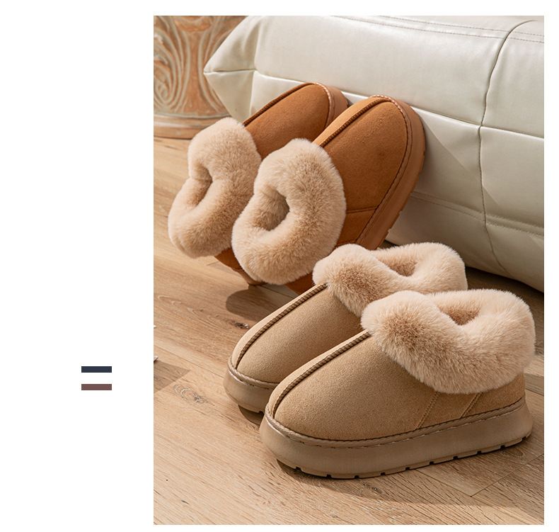 Herbst und Winter Plüsch Baumwollschuhe gute warme Zuhause verdickte wollige wasserdichte Paar High-Top Baumwollpantoffeln_voghion.com