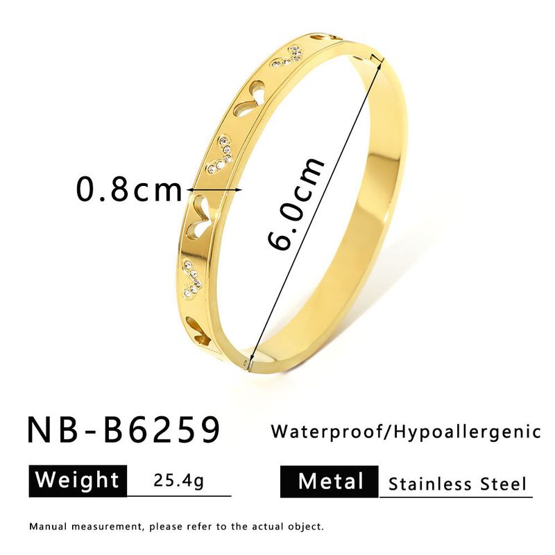 Bracelet en acier inoxydable plaqué or - Bracelet géométrique creux avec breloques en forme de trèfle et de cœur, initiales personnalisées pour femmes et adolescentes, réglable, hypoallergénique_voghion.com
