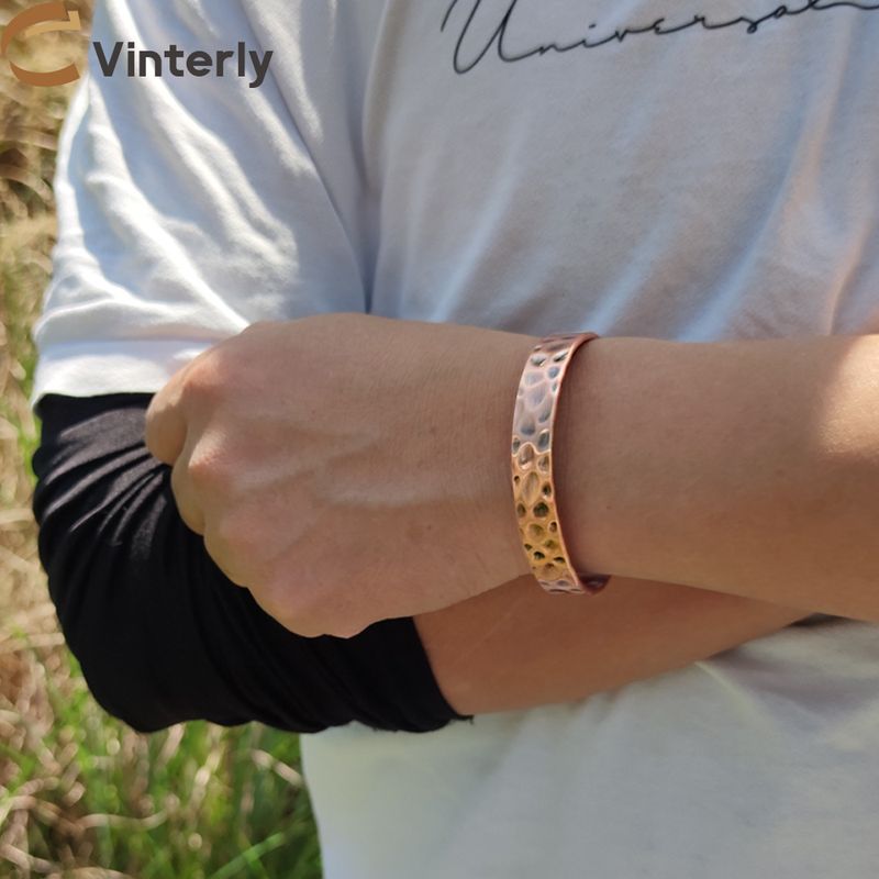Meathly Viking Copper Bracelet Men Magnetic Adjustable Cuff Vintage Bangles Resizable Arthritis 10mm Wide Health Energy Jewelry_voghion.com