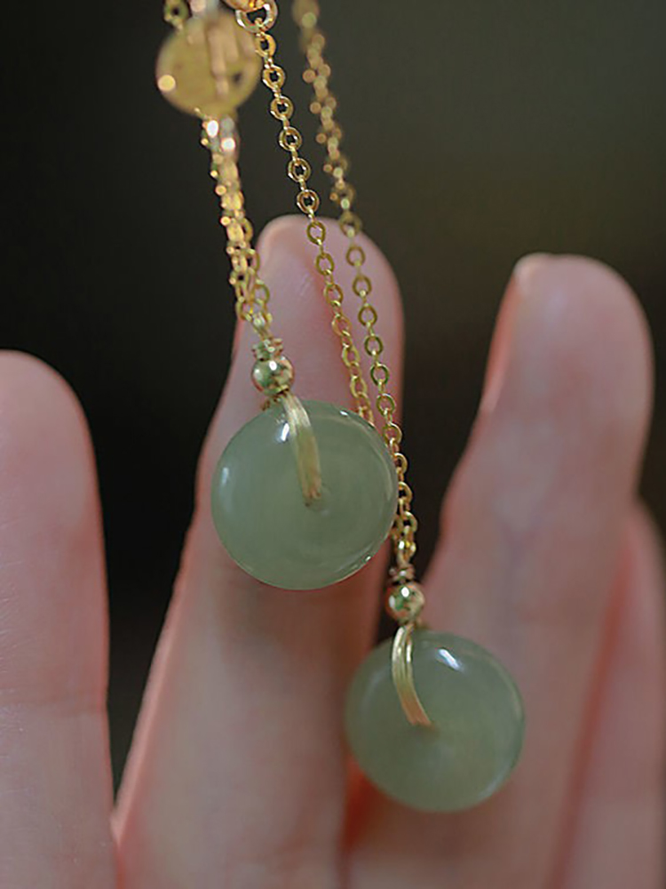 Collana VENERE di giada di Hetian Pace e gioia Catena della clavicola Ins Moda Design elegante Gioielli Dropshipping Wh_voghion.com