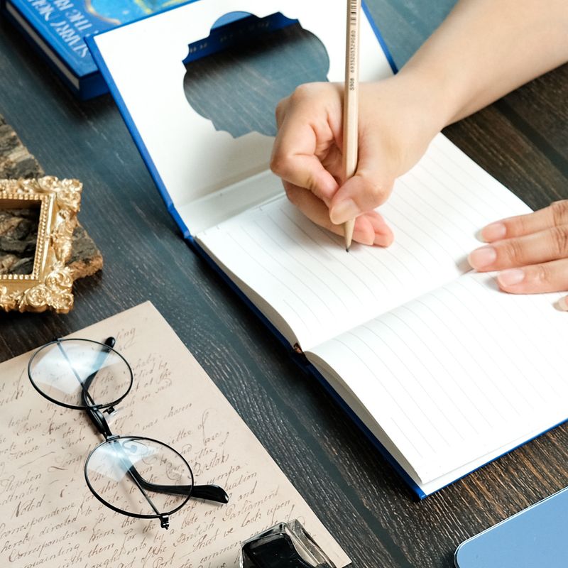 Education & Office Supplies Retro Blue Hard Leather Book Creative Notebook Handbook Portable Notepad_voghion.com