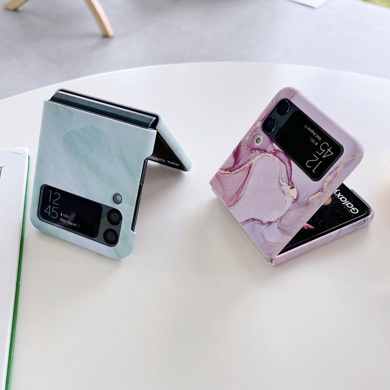 Marble Pattern Compatible With Samsung Flip 50% Off Foldable Phone Case Water Sticker Galaxy Z Flip4 Hard_voghion.com