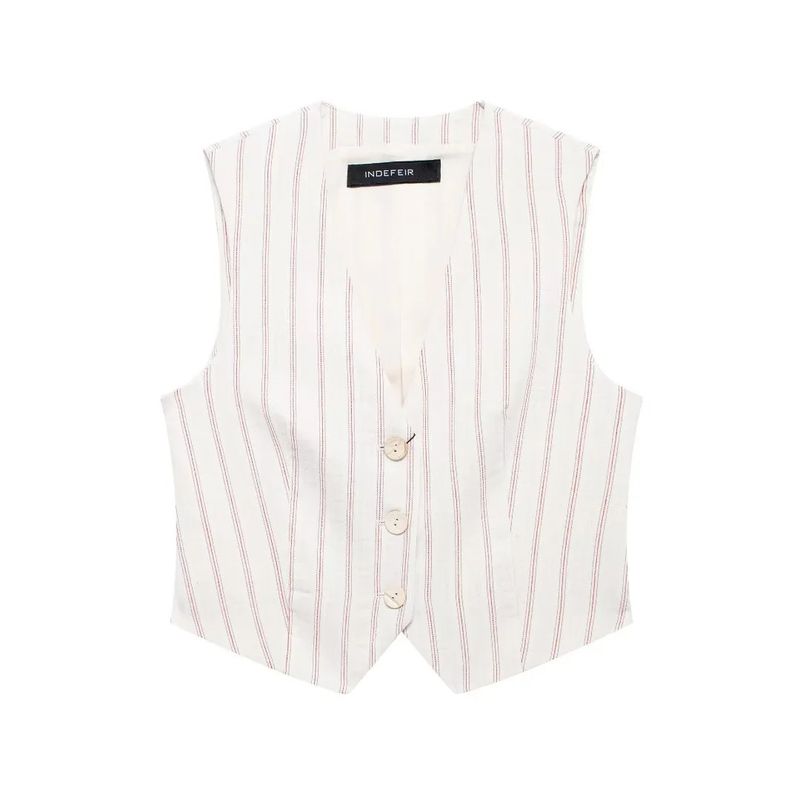 2024 Autumn New Women's Striped Vest Casual Loose Shorts Set_voghion.com