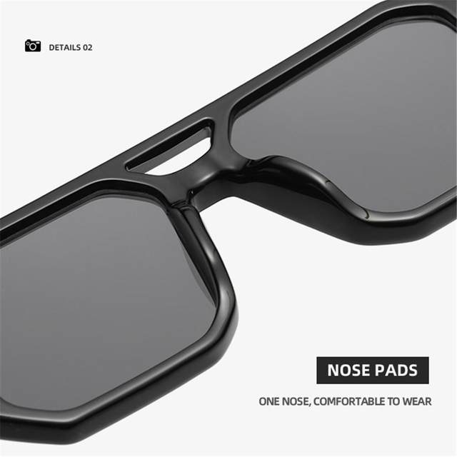 Lunettes de soleil rétro à Double pont pour femmes, léopard, à la mode, vêtements de rue en plein air, nuances pour hommes, UV400_voghion.com