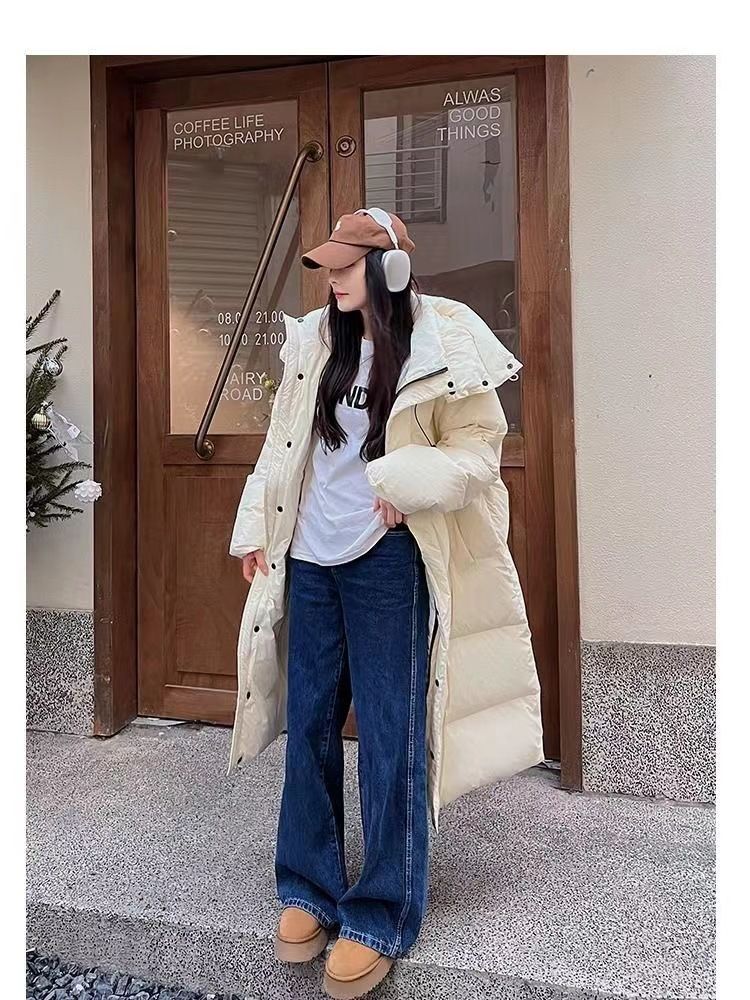 Women's Oversized Hooded Long Puffer Coat Winter Warm Thick Down Alternative Jacket With Pockets (Pink, Black, Khaki, Beige)_voghion.com