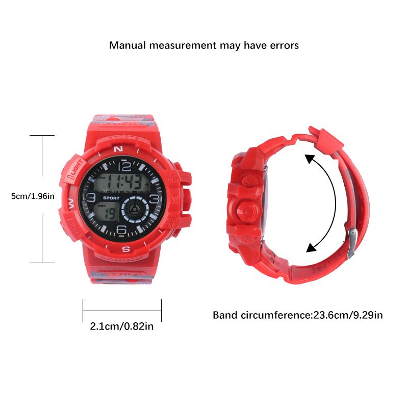 Children's Camouflage Waterproof Watch,men's And Teenagers' Multifunctional Night Light Alarm Clock,stopwatch,electronic Watch, Outdoor Sports Watch_voghion.com