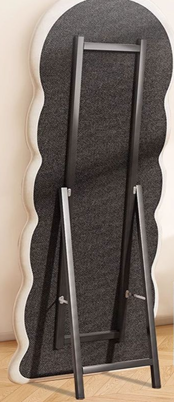 Influencer Style Wave Shape Ganzkörper-Ins Schlafzimmer Home Stand-Ankleidespiegel_voghion.com