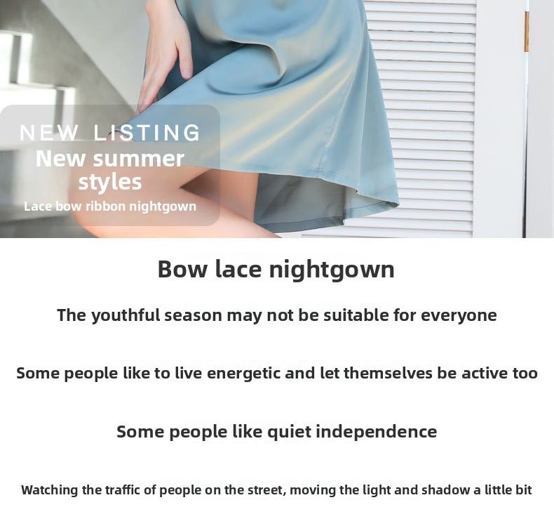 New Pajamas Women's Summer Ice Silk Loose Large Size European And Korean Version Sexy Lace Ice And Snow Silk Short-sleeved Nightdress Loungewear_voghion.com