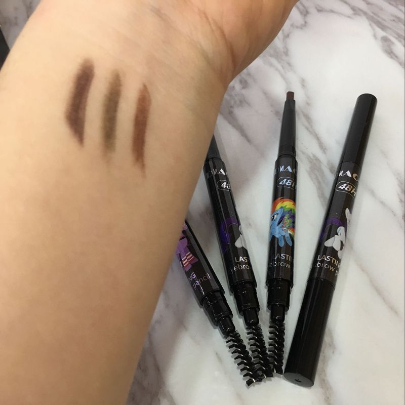 Eyebrow Enhancers Makeup Cartoon Automatic Rotating Eyebrow Pencil Double Head With Eyebrow Brush 24 Hours Long Lasting Waterproof No Makeup_voghion.com