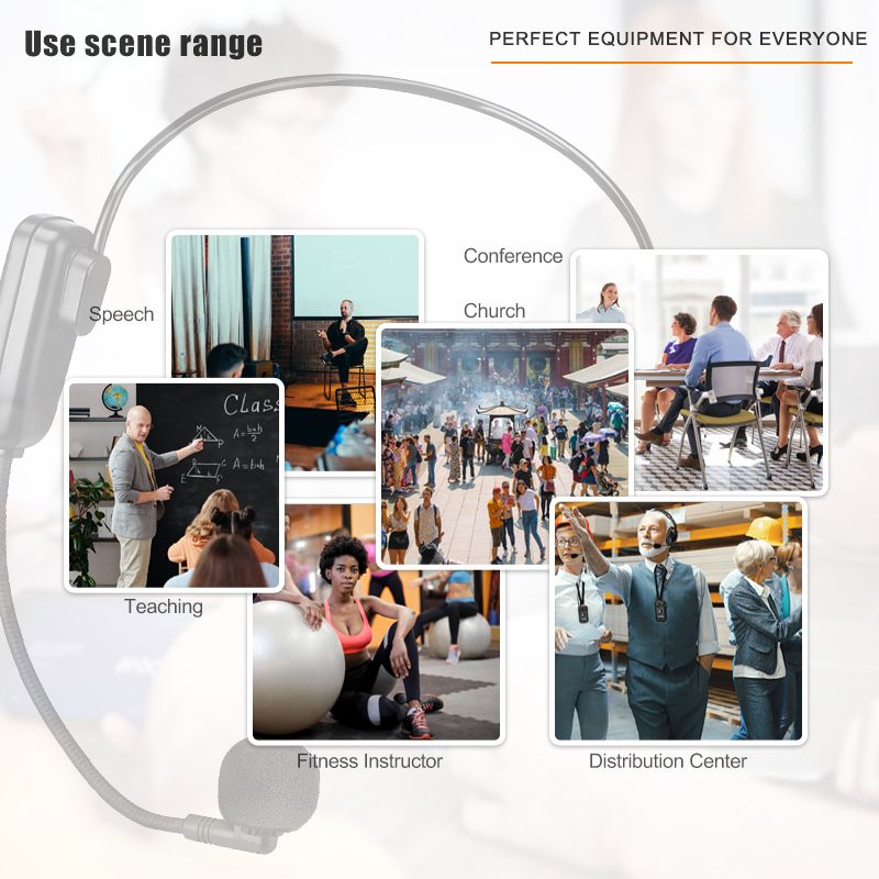 Retekess TT123 2.4G Trasmettitore microfono wireless da testa con ricevitore per amplificatore vocale Tour didattico_voghion.com