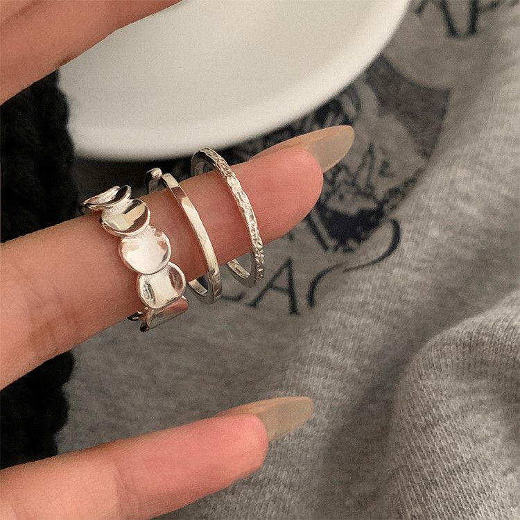 Korean New INS For Women Fish Scale Round Index Finger Accessory Niche Design Tail Stackable Plain Ring_voghion.com