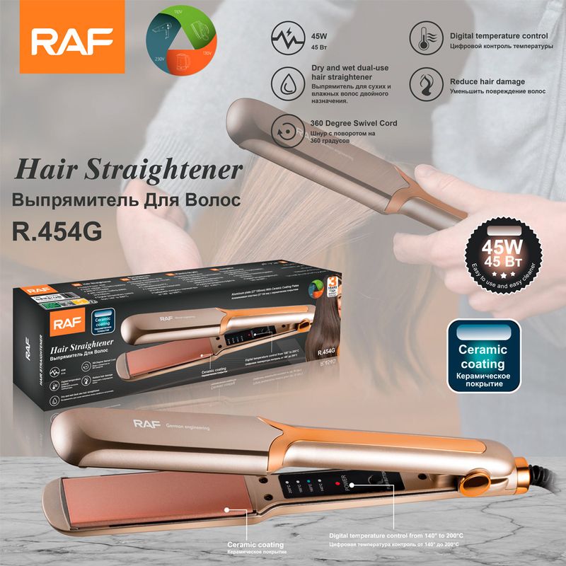 Piastra riscaldante per capelli lisciante RAF, piastra standard portatile, soffice, facile da trasportare, ferro arricciacapelli multifunzionale_voghion.com