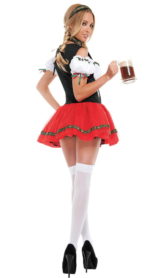 Ropa de mujer disfraz de Halloween Oktoberfest alemán cerveza chica disfraz bar camarero criada uniforme punto al por mayor_voghion.com
