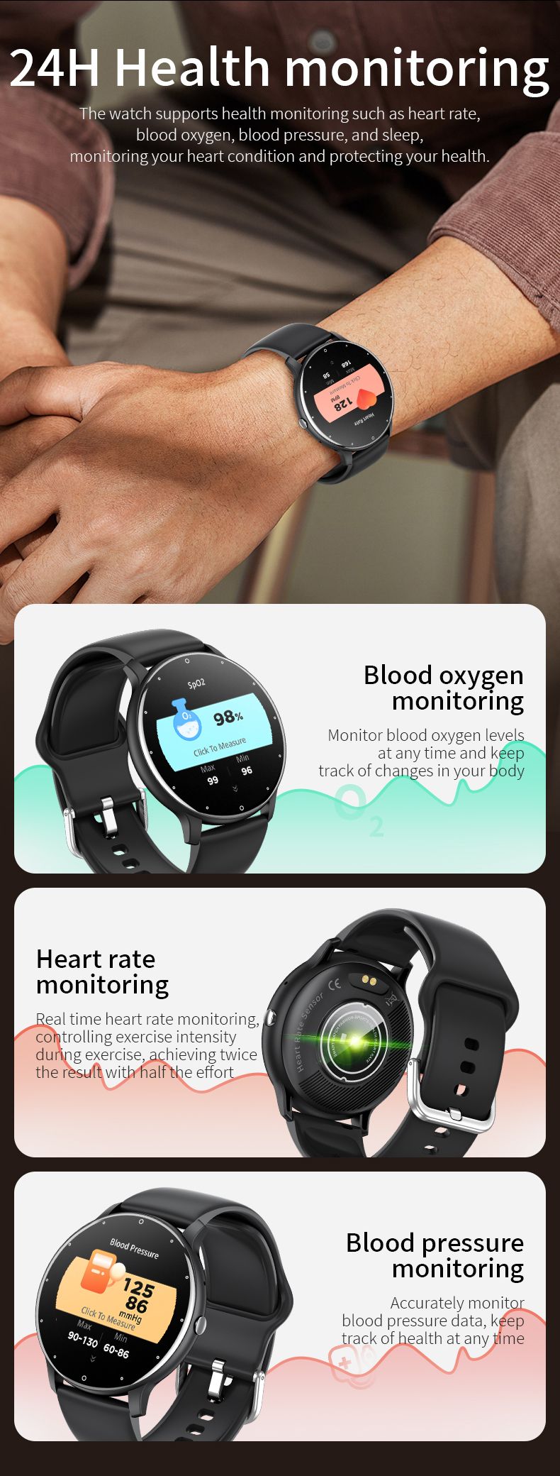 2025 Smart Frauen Voller Touchscreen Sport Fiess Uhr Mann Wasserdicht Bluetooth Anruf Für Android IOS Smartwatch Männer_voghion.com