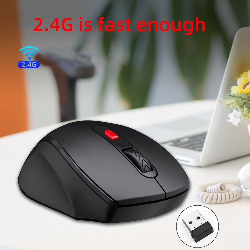 Nova 2.4G brezžična zvočna pisarniška miška s 6 gumbi, ergonomski oprijem_voghion.com