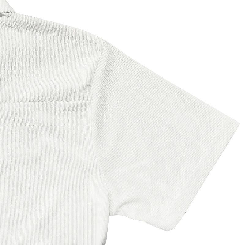 Sommer-Set aus neuem europäischen und amerikanischen Handel für große Herren in Volltonfarbe mit Kragen, kurzen Ärmeln und Hosen-Set mit Reißverschluss, 2-teilig_voghion.com